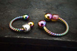 Rainbow Braided Hoop Earring 16G Cartilage Helix Tragus Rook Septum Hoop Earring