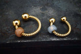 Gold Braided Hoop Earring 16G Cartilage Helix Tragus Rook Septum Hoop Earring