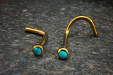 18g 20g Turquoise Titanium Rose Gold Nose Stud L Bend Nose Ring