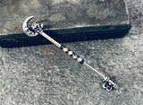 Owl and Moon Skeleton Key Industrial Barbell Scaffold Piercing