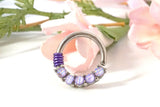 5 Purple Illuminating Stones 16g Daith Rook Hoop Ring Daith Septum Hoop Helix Cartilage