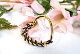 16 Gauge Gold Daith Rook Twisted Braided Heart Hoop Ring Daith Septum Hoop