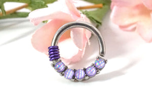 5 Purple Illuminating Stones 16g Daith Rook Hoop Ring Daith Septum Hoop Helix Cartilage