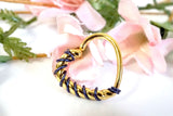 16 Gauge Gold Daith Rook Twisted Braided Heart Hoop Ring Daith Septum Hoop