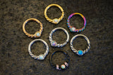 16g Braided Opal Hoop Rook Hoop Daith Hoop Cartilage Hoop Tragus Hoop Septum