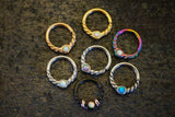 16g Braided Opal Hoop Rook Hoop Daith Hoop Cartilage Hoop Tragus Hoop Septum