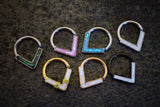 Opal Chevron Hoop Earring Daith Earring Rook Earring Tragus Hoop