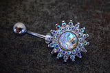 Sunburst Mermaid Belly Button Navel Rings Aurora Borealis