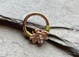 Rose Gold Bee with Clear CZ Gem Hinged Segment Ring