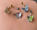 Abalone Shell Butterfly Belly Button Navel Rings - Gift under 15