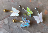 Abalone Shell Butterfly Belly Button Navel Rings - Gift under 15