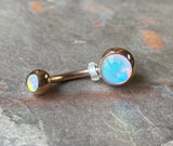 Iridescent Rose Gold Belly Button Ring