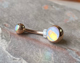 Iridescent Rose Gold Belly Button Ring