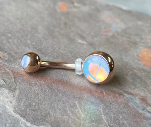 Iridescent Rose Gold Belly Button Ring