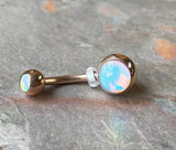 Iridescent Rose Gold Belly Button Ring