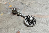 Silver Sun and Moon Belly Button Ring