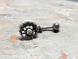 Silver Sun and Moon Belly Button Ring