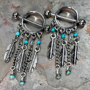 16g 14g Dreamcatcher Beaded Nipple Shield Ring Nipple Piercing Midnights Mojo 16g 14g Dreamcatcher Beaded Nipple Shield Ring Nipple Piercing Midnights Mojo