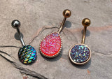 Gift Set of 3 Druzy and Mermaid Belly Button Rings