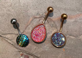 Gift Set of 3 Druzy and Mermaid Belly Button Rings