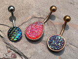 Gift Set of 3 Druzy and Mermaid Belly Button Rings