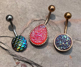 Gift Set of 3 Druzy and Mermaid Belly Button Rings