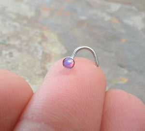 Light Pink Fire Opal Nose Ring Stud