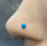 20g Blue Turquoise Silver Nose Stud L Bend Nose Bone Nose Ring