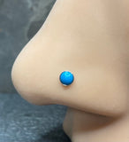 20g Blue Turquoise Silver Nose Stud L Bend Nose Bone Nose Ring