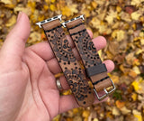 Ready To Ship - 38mm Watch Band Mandala Tooled Leather