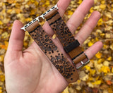 Ready To Ship - 38mm Watch Band Mandala Tooled Leather