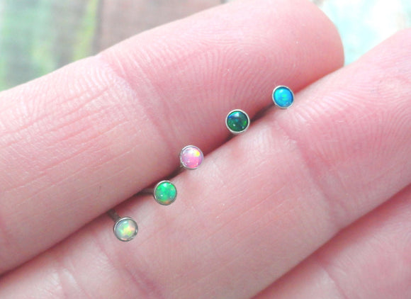 18g Opal Tiny Nose Stud / Opal Nose Stud