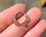 20g 18g 16g Christmas Red and Green Beaded Nose Hoop Boho Bali Hoop Earring Nose Helix Nose Ring Cartilage Hoop Tragus Hoop