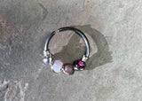 18g 20g Beaded Hoop Beaded Shades of Purple Nose Hoop Nose Ring Cartilage Hoop Tragus Hoop