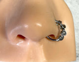 18g 20g Beaded Hoop Beaded Shades of Silver Nose Hoop Nose Ring Cartilage Hoop Tragus Hoop