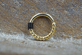 Twisted Tiny Hoop Gold Septum Ring - Gold Daith Piercing - Gold Rook Earring Hoop