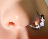 18g 20g Beaded Hoop Beaded Shades of Purple Nose Hoop Nose Ring Cartilage Hoop Tragus Hoop