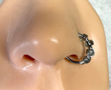 18g 20g Beaded Hoop Beaded Shades of Silver Nose Hoop Nose Ring Cartilage Hoop Tragus Hoop