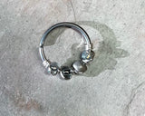 18g 20g Beaded Hoop Beaded Shades of Silver Nose Hoop Nose Ring Cartilage Hoop Tragus Hoop