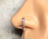 18g 20g Beaded Hoop Beaded Shades of Purple Nose Hoop Nose Ring Cartilage Hoop Tragus Hoop