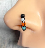 18g 20g Beaded Hoop Beaded Nose Hoop Nose Ring Cartilage Hoop Tragus Hoop Black Orange Turquoise White