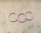 Rainbow Cartilage Hoop Septum Tragus Nose Helix Rook Daith 16g 18g 20 Gauge