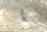 Tiny Nose Stud Purple Nose Ring 18 Gauge or 20 Gauge