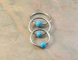 16 Gauge Turquoise Stone CBR Cartilage Hoop Earring Tragus Helix Conch