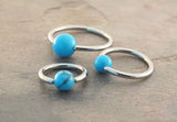 18 Gauge Turquoise Stone CBR Cartilage Hoop Earring Tragus Helix Conch