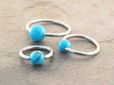 18 Gauge Turquoise Stone CBR Cartilage Hoop Earring Tragus Helix Conch