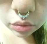 14 Gauge Gold Septum Ring Daith Hoop Clicker Bull Ring Nose Piercing