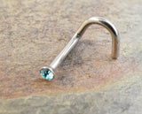 18 Gauge Light Blue Nose Ring Nose Stud Corkscrew