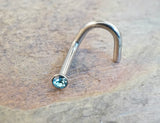 18 Gauge Light Blue Nose Ring Nose Stud Corkscrew