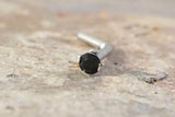 Nose Ring 18g or 20g Tiny Black Crystal Nose Piercing